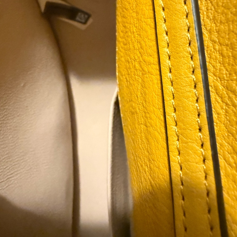Celine Yellow Leather Wristlet with Gold Accents - Picture 7 of 8